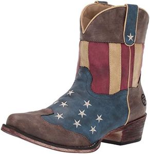 Roper Women's American Patriot Western Boot, Brown, 8 D US