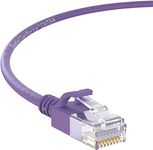 InstallerParts Ethernet Cable CAT6A Slim Cable UTP Booted 1 FT (10 Pack) - Purple - Professional Series - 10Gigabit/Sec Network/High Speed Internet Cable, 550MHZ, 28AWG