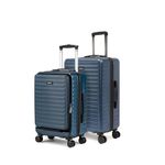 Assembly Medium Check in 24 Inches & Cabin Luggage 20 Inches Polycarbonate Set of 2 - Premium Hardsided Suitcase Trolley (Navy Blue)-Stark Pro