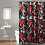 Lush Decor, Navy Poppy Garden Shower Curtain, 72" x 72", 72" x 72