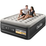 OlarHike King Size Airbed, Inflatable Mattress, 150cm x 200cm x 50cm, Air Bed with Built in Pump, Blow Up Mattress, Folding Guest Bed Self Inflating with Flocked Surface for Camping and Home Use