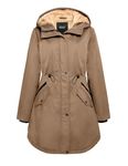 Orolay Women's Hooded Fleece Lined Parka Coat Mid-Length Winter Outdoor Padded Jacket Khaki L