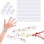 CCINEE 24pcs White Slap Bracelet Blank Snap Bracelet Wristband for Kids DIY Craft Painting School Project Party Favor Supply