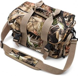 HUNTPAL Hunting Blind Duffle Bag with Insulated Lining, Tactical Shooting Range Bag with Phone Pouch (Leaf Camo)