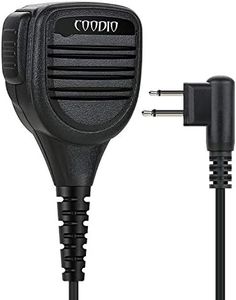 COODIO Micro Haut-Parleur Déporté 2-Pin Supérieur [IP54 Imperméable] Microphone [3,5mm Prise écouteur] pour Motorola CP040, CP140, Hytera, Midland Radio