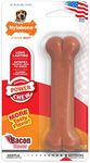 Nylabone Dura Chew Extreme Tough Dog Chew Toy Bone, Bacon Flavour, M, for Dogs Up to 16 kg