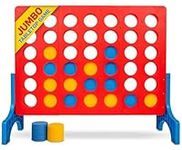 Bolaball Giant 4 Connect in a Row | Big Indoor/Outdoor Four in a Row Board Game | Kids and Family Edition | Jumbo Size 27 in by 22 in. | Red, Blue, and Yellow