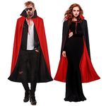 FOMIYES Halloween Vampire Cloak Black Red Halloween Vampire Costume Cape Cloak for Men Women Cosplay Party Stage Performance Decoration