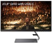 Lenovo Q-Series Q24H-10 24 Inch(60.45Cm) LED 2560 X 1440 Pixels 2K QHD IPS Ultraslim Monitor, All-in-One USB-C Port for Power & Data Transfer, 2 X 3W Speakers, 99% Srgb, 75Hz, AMD Freesync (Black)