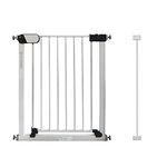 Callowesse Kemble Child and Pet Gate 76cm High, Suit Narrow Openings 65-77cm. Pressure Fitted No Screws For Doorways, Stairs and Hallways. Includes 7cm Extension. White