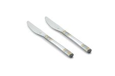 FNS Celebration 24 Karat Gold Plated Dinner Knife/Butter knife -Set of 2 Knives Elegant Design |Durable Construction |Perfect for Home and Kitchen