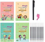 Sank Magic Practice Copy book set For Kids set of (4 book +1 pen +10 Refill) Copy book set for better hand writing