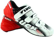 LUCK EVO Red Cycling Shoes, for Road, with Carbon Sole, Very Rigid and Lightweight and Triple Velcro Strip