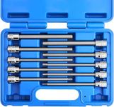 NEIKO 10077A 3/8” Drive Metric Extra Long Allen Hex Bit Socket Set | 10 Pie