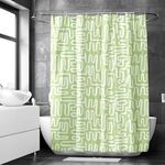 Encasa XO Bathroom Shower Curtain 6 Feet with 10 Hooks | Mould Proof & Mildew Resistant Waterproof | Heavier Quality | Easy Installation| Quick-Drying Curtains| 142x213 cm (55x83 in) - Boho Maze Sage