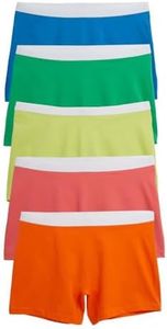 TomboyX 4.5" Boxer Briefs Underwear For Women, Lightweight Cotton Stretch Comfortable Boy Shorts Panties, (XS-4X), Multipack, Rainbow Sherbet, Medium