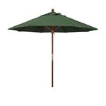 California Umbrella MARE908-F08 9' Round Hardwood Frame Market Umbrella, Hunter Green Olefin