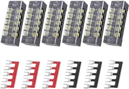 BlueStars 6 Packs 5 Positions Terminal Strip Blocks 600V 15A with Cover and 6 Packs 400V 15A 5 Positions Pre-Insulated Terminals Barrier Strip Used for Home Electrical Project