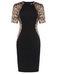 GRACE KARIN Women Cocktail Sequins Dresses Party Club Short Wrap Dress Clubwear Black Gold S