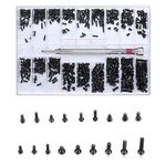 Vwoqiy 500 Pcs Micro Repair Screws, Tiny Carbon Steel Mini Screws Assortment Kit, Electronic Screws, for Spectacles, Laptop, Jewellry, Watch Repair, with Screwdriver