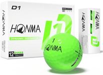Honma 2024 D1 Distance Golf Balls,Extra Soft Feel with Long Distance,High Speed Core with Low Spin Design,Low Compression Golfballs Perfect for Men,Women Beginners,1 Dozen, Green