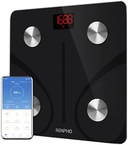 RENPHO Bluetooth Body Fat Scale BMI Scale Smart Digital Bathroom Wireless Weight Scale, Body Composition Analyzer with Smartphone App 400 lbs Black Elis 1