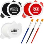 TonJin Black White Red Face Body Paint Set Halloween Makeup,150g Non-Toxic Professional Paint Palette Kit with 3 Brushes for Kids & Adults Art Theater Party Cosplay Clown Corpse Paint SFX