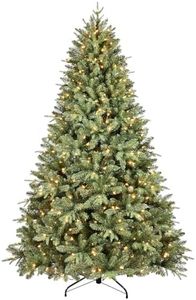 Treepool 7FT Pre-Lit Artificial Christmas Tree with 2010 PE&PVC Mixed Branch Tips, 500 Warm White Lights, Hinged Premium Spruce Fake Xmas Trees, Green, Foldable Base