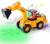 LEBERY Construction Excavator Toy for 3 4 5 Years Old Boys, Battery Operated Automatic Bump & Go Car for Kids, Boy Toys Car Educational Toys Birthday Gifts Car Toy Digger Truck with Sounds and Lights