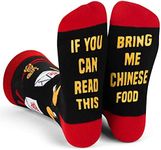 Lavley If You Can Read This, Bring Me Funny Socks - Novelty Gifts for Men, Women and Teens (US, Alpha, One Size, Regular, Regular, Chinese Food)