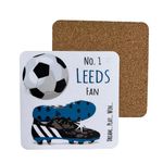 Leeds The Whites United Utd FC Football Club Fan - COASTER DRINK MAT - by WHITE COTTON CARDS (C-FN23)