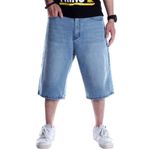 LUOBANIU Men's Denim Shorts Casual Baggy Jean Shorts Classic Loose Fit Summer Vintage 90S Skateboard Jogging Dance Shorts 022-1 Blue 44