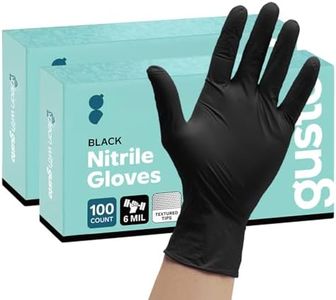 Comfy Package [100 Coun, pack of 2 HEAVY DUTY Black Nitrile Gloves Disposable Latex Free, 6 Mil Extra Strength, Powder Free, Chemical Resistant, Textured Fingertips - Medium