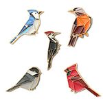 ALPHA and OMEGA - Canadian Symbol Birds Geometric Enamel Pin Gift Set (Pack of 5), Bird Watcher Gift, Lapel Backpack Pin