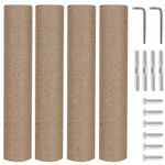 PowerKing 4-Pack 15.7" Cat Scratching Post Replacement - Natural Sisal Rope Scratcher Poles with M8 Screws for Indoor Cat Tower Renewal Parts, Cat Furniture Refill Parts (Nature)