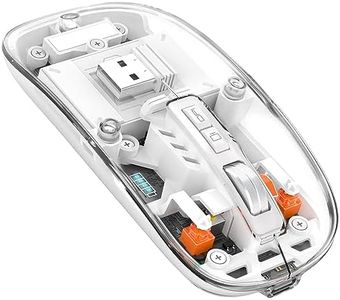 MAGIC-REFINER Ratón Inalambrico Recargable, 2,4G+Bluetooth 5.0 Silencioso y ErgonóMico RatóN, 2400 dpi Ratón Gaming Ultra Delgado con Receptor USB-Nivel de Batería Visible para Portatil/PC/Mac-Blanco
