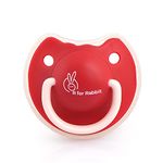 R for Rabbit Baby Tusky Pacifier Ultra Light Soft Silicone Nipple, Orthodontic Design, BPA-Free for Kids of 6 Months +|Large|Red