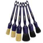 YeewayVeh Detailing Brush Set, 6 Pack Soft No-scratch Car Detail Brushes for Dashboard Engine Bay Air Vents Leather Seat Wheel Vehicle Motorcycle Boars Hair Interior Cleaning Brush, Blue