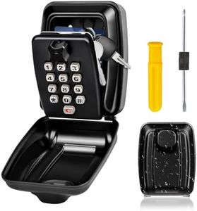 Vizgifin Key Safe Wall Mounted Police Approved,Key Lock Box Outdoor,Large Key Lock Box with Resettable 12-Digit Code Key Safe Box with Weatherproof Cover for Outside Home Garage Office School(Black)