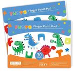 Funto Finger Paint Pad for Kids, 60 sheets total, 12”x16'', 2-Pack, Toddler Painting Supplies, Tempera Paint Pad for Kids, Art Paper for Finger Painting, Drawing & Art Supplies