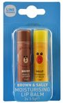 LINE FRIENDS Twin Lip Balms, Multi Coloured, 2 x 3.5g