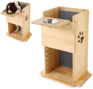 BALAPET Wooden Upright Dog Feeding Chair, Adjustable Height with Bowl