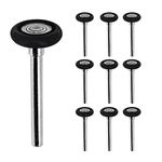 ABN Quiet Garage Door Rollers Nylon Door Wheels Replacement Garage Roller, Black 2in 13 Ball Bearing 4in Stem 10pk
