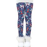 Rysly Girls Winter Thick Warm Long Pants Printing Fleece Lined Legging (Butterfly, 130)