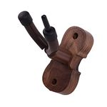 SHUAIGUO-1 Wall Mount Violin Fiddle Viola Hanger Hook Keeper with Bow Holder Rubber Cushion Wood Base