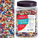 Bakerpan Rainbow Sprinkles - Bulk 1.5 Pounds Rainbow Jimmies Sprinkles for Cookies - Edible Colorful Sprinkles for Cakes, Cupcakes, Ice Cream (Made in USA)