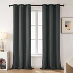 Deconovo Blackout Room Darkening Thermal Insulated Curtains, Energy Efficient & Noise Reducing Grommet Window Drapes for Bedroom, Living Room, Nuresrey, Kids Room, 42x84 Inch, 2 Panels, Dark Grey