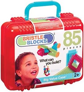 Bristle Blocks- Toy Grande Mallette de Blocs 85 pièces – Jeu de Construction créatif encourageant la dextérité et la motricité Fine – Enfants de 2 Ans et Plus, BA3071E, Multicolore
