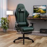 Green Soul Ghost Ergonomic Gaming Chair, Multifunctional Computer Chair with Premium PU Leather Upholstery, 4D Armrest, Integrated Footrest, Sturdy Metal Base& 180° Back Recline Color (ArmyGreen)