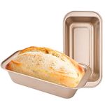 Loaf Pan Set of 2, Beasea 8.5 x 4.5 Inch Bread Baking Pans Nonstick Bakeware Golden Loaf Baking Pans, Carbon Steel Bread Loaf Pans